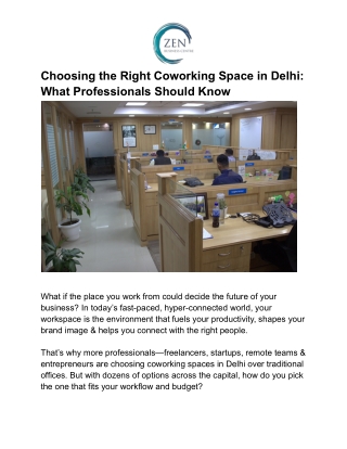 Choosing the Right Coworking Space in Delhi_ What Professionals Should Know