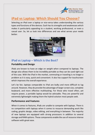 iPad vs Laptop: Which Should You Choose?