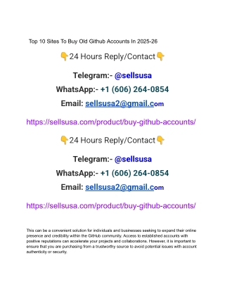 Top 10 Sites To Buy Old Github Accounts In 2025-26