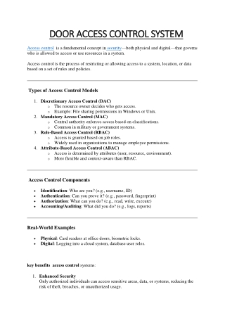 benefits ofaccess control