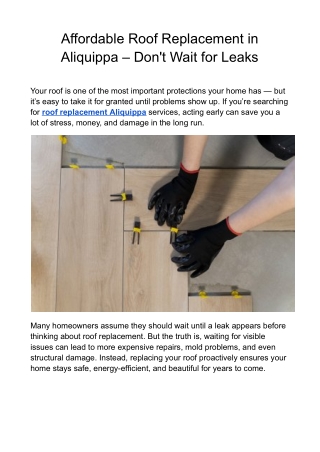 Protect Your Home from Leaks – Affordable Roof Replacement in Aliquippa