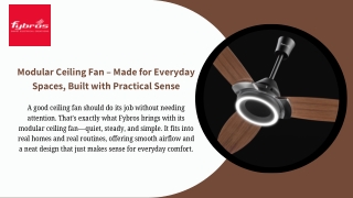 Modular Ceiling Fan – Made for Everyday Spaces, Built with Practical Sense
