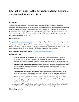 Internet of Things (IoT) in Agriculture Market Size Share and Demand Analysis to