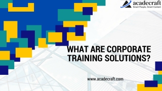 What Are Corporate Training Solutions