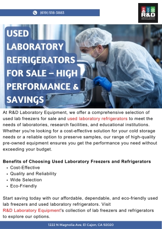 Used Laboratory Refrigerators for Sale – High Performance & Savings