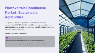Photovoltaic Greenhouse Market Outlook to 2033: Growth, Trends, and Road ahed