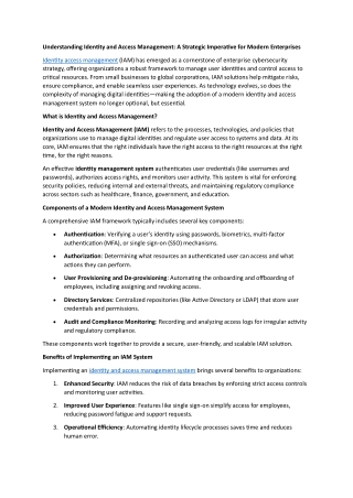 Understanding Identity and Access Management