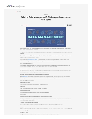 What Is Data Management Challenges, Importance, and Types