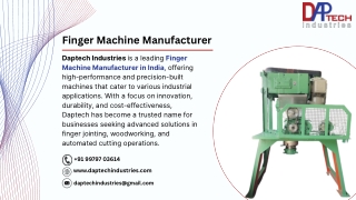 Finger Machine Manufacturer in India