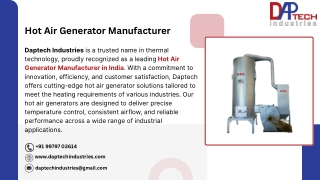 Hot Air Generator Manufacturer in India