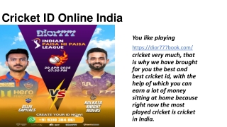 Online cricket Betting ID