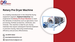 Rotary Pre Dryer Manufacturer in India