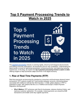 Top 5 Payment Processing Trends to Watch in 2025