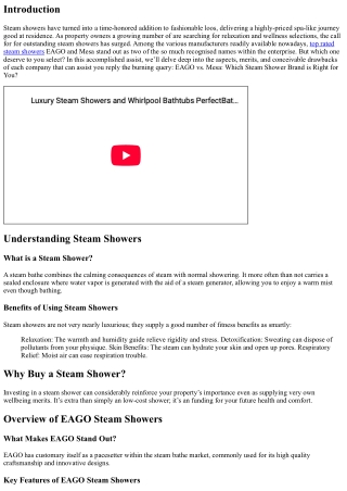 EAGO vs. Mesa: Which Steam Shower Brand is Right for You?