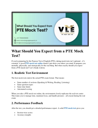 What Should You Expect from a PTE Mock Test
