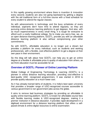 Why GCETL Is the Top Choice for Affordable Online Degrees