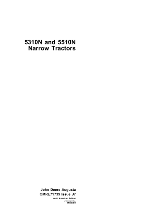 John Deere 5310N Tractors Operator’s Manual Instant Download (Publication No. 71739)