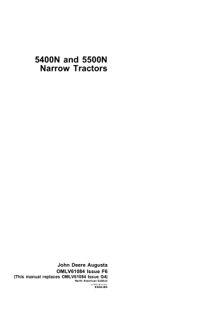 John Deere 5500N Tractors Operator’s Service Manual Instant Download (Publication No.61084)