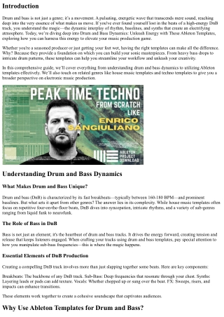 Drum and Bass Dynamics: Unleash Energy with These Ableton Templates