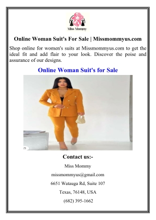 Online Woman Suit's For Sale  Missmommyus.com