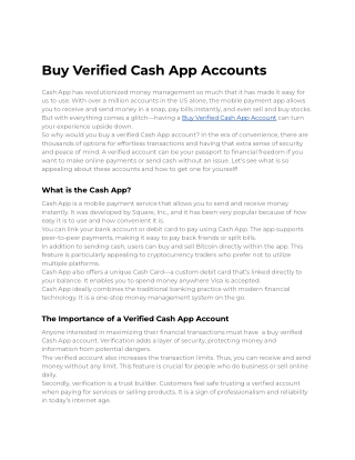 Best place  Buy Verified Cash App Accounts in USA