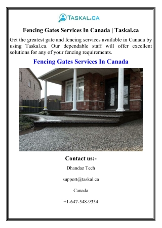 Fencing Gates Services In Canada  Taskal.ca