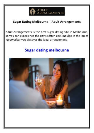 Sugar Dating Melbourne  Adult Arrangements