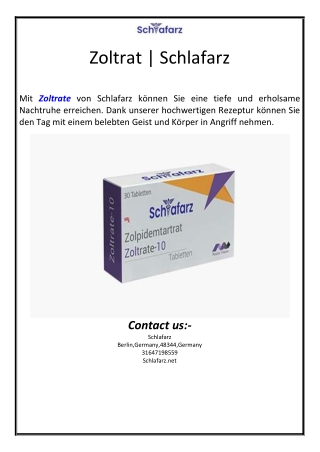 Zoltrat | Schlafarz