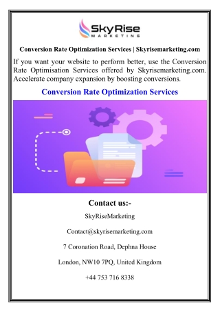 Conversion Rate Optimization Services  Skyrisemarketing.com