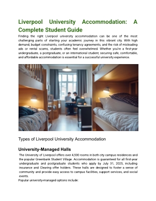 Liverpool University Accommodation_ A Complete Student Guide