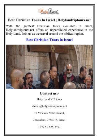 Best Christian Tours In Israel  Holylandviptours.net