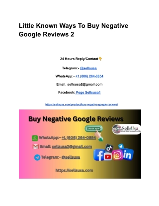 Little Known Ways To Buy Negative Google Reviews 2