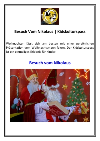 Besuch Vom Nikolaus Kidskulturspass