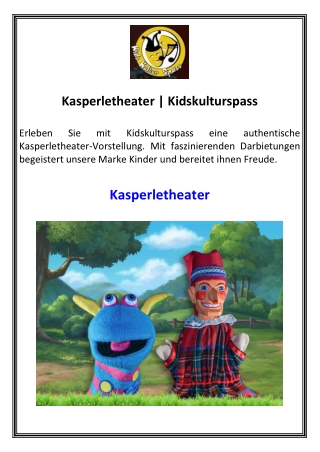 Kasperletheater Kidskulturspass