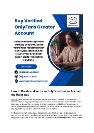 How to Create and Verify an OnlyFans Creator Account the Right Way