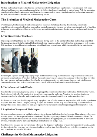 Expert Insights: Trends in Medical Malpractice Litigation