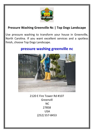Pressure Washing Greenville Nc  Top Dogs Landscape