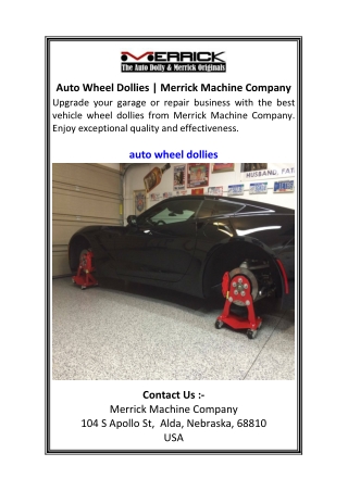 Auto Wheel Dollies | Merrick Machine Company