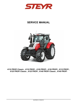 STEYR 4120 PROFI Tractor Service Repair Manual Instant Download