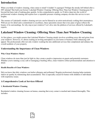 Lakeland Window Cleaning: Offering More Than Just Window Cleaning