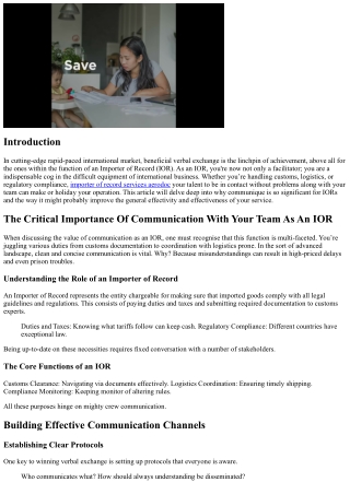 .The Critical Importance Of Communication With Your Team As AnIOR