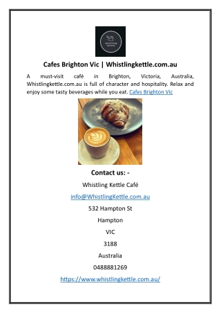 Cafes Brighton Vic