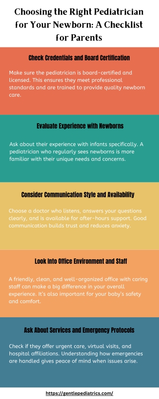 Choosing the Right Pediatrician for Your Newborn A Checklist for Parents