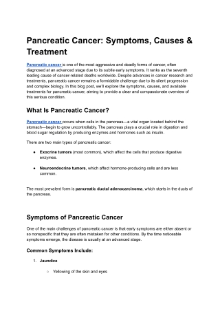 Pancreatic Cancer: Symptoms, Causes & TreatmentUntitled document