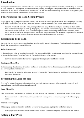 Selling Land Safely: Tips to Protect Yourself Throughout the Process