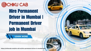 Hire Permanent driver in Mumbai | Permanent driver job in Mumbai.