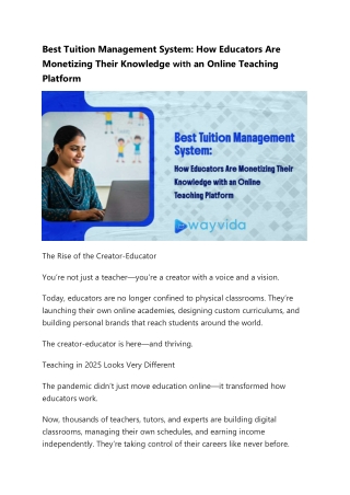 Best Tuition Management System How Educators Are Monetizing