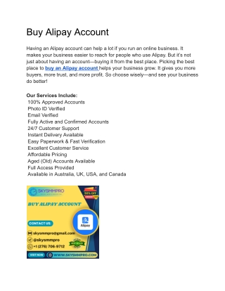 Buy Alipay Account