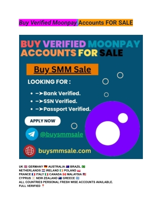 Buy Verified Moonpay Accounts Safely in 2025