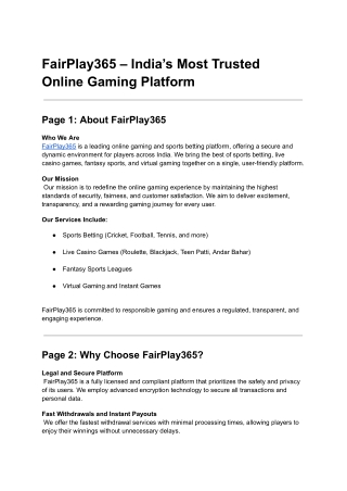 Fairplay365.net.in